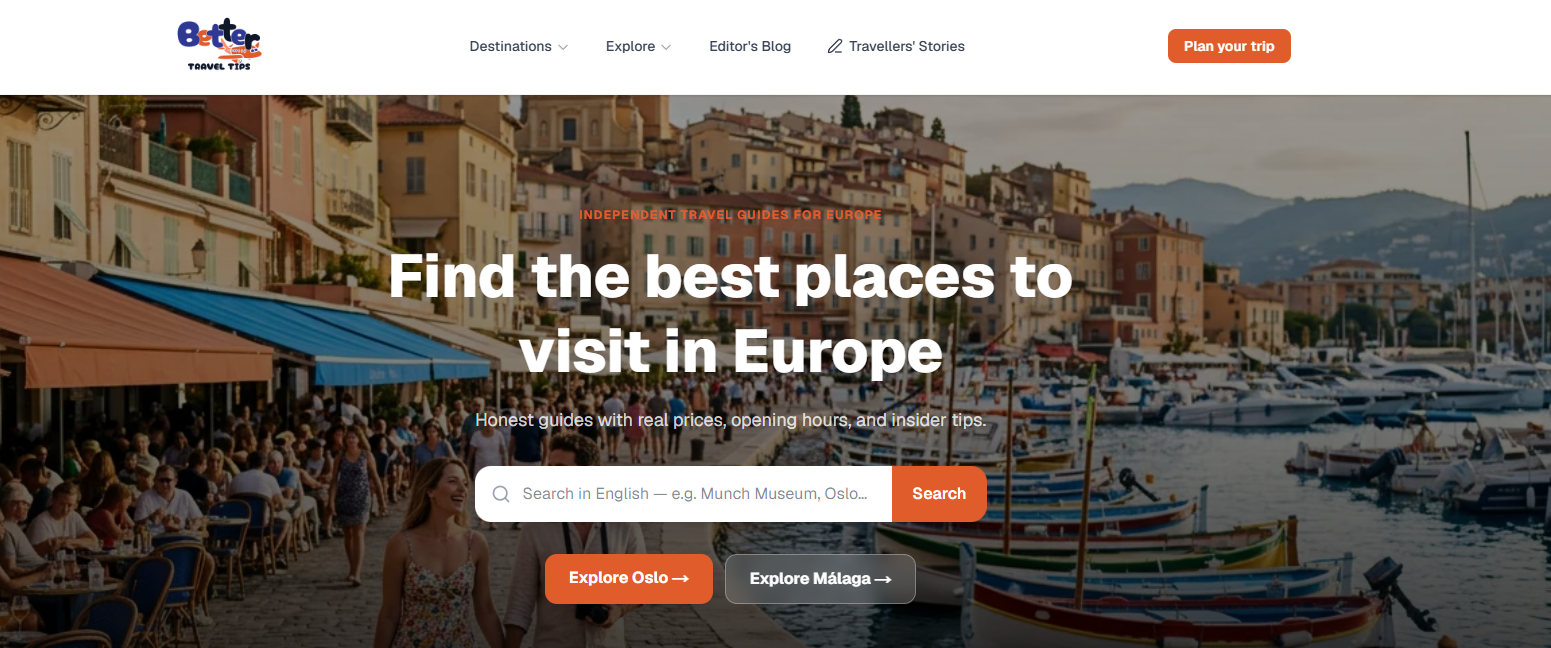 Skjermbilde av Better Travel Tips